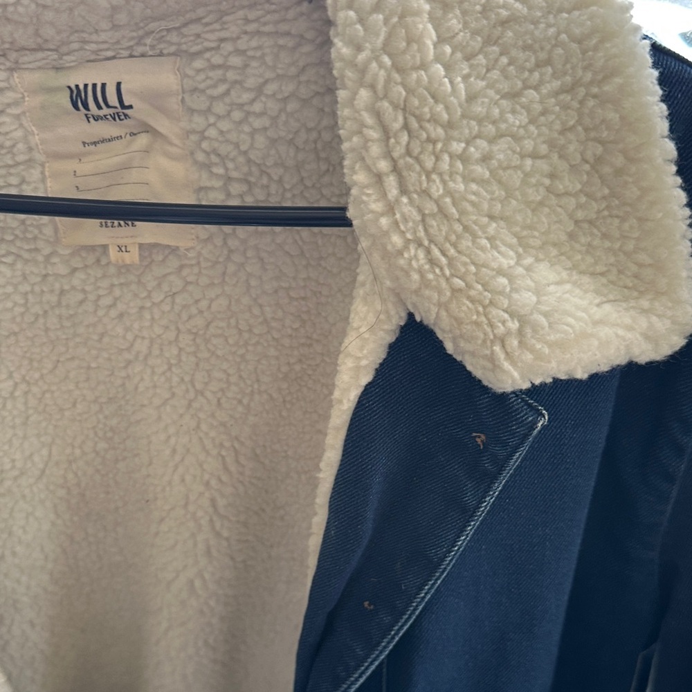 Sezane Will Shearling Jacket XL - Picture 4 of 7